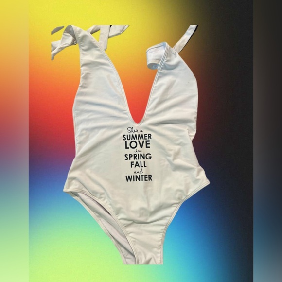 GRATEFUL DEAD White Women’s Monokini One-piece swimsuit Size Large - Picture 1 of 4